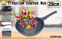 KOMAN Non-Stick Titanium Coating Wok Pan 28cm