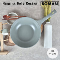 KOMAN Shinewon Vinch IH Wok Wokpan 28cm Non-stick Induction Ceramic GREY