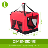 Portable Soft Dog Cage Crate Carrier L RED