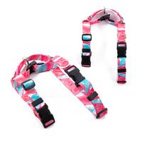 Dog Double-Lined Straps Harness and Lead Set Leash Adjustable L MARBLE PINK