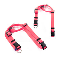 Dog Double-Lined Straps Harness and Lead Set Leash Adjustable M NEON CAROL-PINK