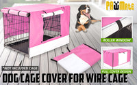 Cage Cover Enclosure for Wire Dog Cage Crate 24in PINK