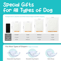 100X Pet Dog Diaper Liners Booster Pads Disposable Adhesive Travel M