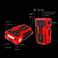 4000A Jump Starter 12V Powerbank 99900mWh 24V Pro Car Battery Charger LED GTR