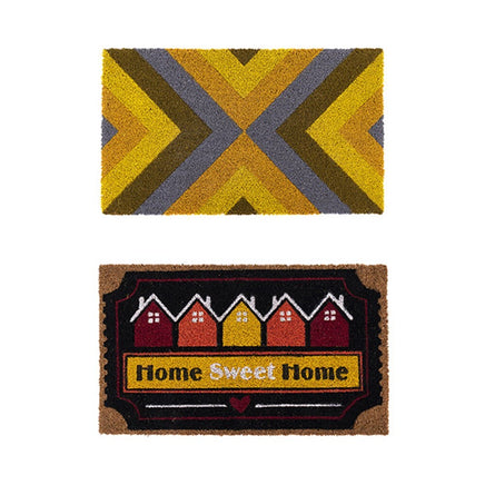YES4HOMES 2 x Doormat for Front Door Entryway Cursive Natural Coconut Coir Floor mat Outdoor 45x75cm