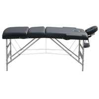 YES4HOMES 3 Fold Portable Aluminium Massage Table Massage Bed Beauty Therapy Black