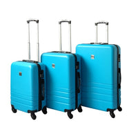 ABS Luggage Suitcase Set 3 Code Lock Travel Carry  Bag Trolley Aqua 50/60/70