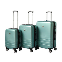 Expandable ABS Luggage Suitcase Set 3 Code Lock Travel Carry  Bag Trolley Green