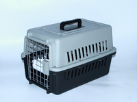 YES4PETS Small Dog Cat Crate Pet Airline Carrier Cage With Bowl and Tray-Black