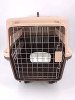 YES4PETS Brown Large Dog Puppy Cat Crate Pet Carrier Cage With Tray, Bowl & Wheel