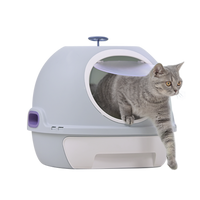 YES4PETS Hooded Cat Toilet Litter Box Tray House With Drawer & Scoop Blue