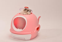 YES4PETS Hooded Cat Toilet Litter Box Tray House With Drawer & Scoop Pink