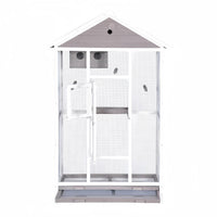 Wooden XXL Pet Cages Aviary Carrier Travel Canary Parrot Bird Cage Grey