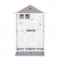 Wooden XXL Pet Cages Aviary Carrier Travel Canary Parrot Bird Cage Grey