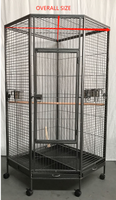 YES4PETS 162cm Large Corner Bird Cage Pet Parrot Aviary Perch Castor Wheel