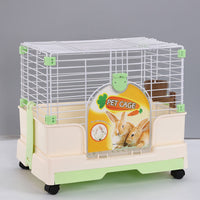 YES4PETS Small Green Pet Rabbit Cage Guinea Pig Crate Kennel With Potty Tray And Wheel