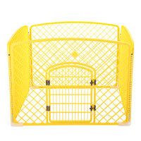 YES4PETS 4 Panel Plastic Pet Pen Pet Foldable Fence Dog Fence Enclosure With Gate Yellow