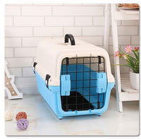 YES4PETS Medium Portable Plastic Dog Cat Pet Pets Carrier Travel Cage With Tray-Blue