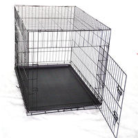 48' Portable Foldable Dog Cat Rabbit Collapsible Crate Pet Cage with Cover Mat Blue