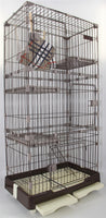 YES4PETS 179 cm Brown Pet 4 Level Cat Cage House With Litter Tray & Wheel 82x57x179 CM