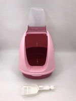 YES4PETS Portable Hooded Cat Toilet Litter Box Tray House with Handle and Scoop Pink