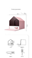 YES4PETS L Portable Hooded Cat Toilet Litter Box Tray House with Drawer and Scoop-Pink