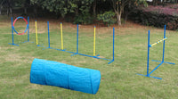 YES4PETS Portable Dog Puppy Training Practice Weave Poles Agility Post Exercise Tunnel Jump Tyre Set