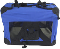 Medium Portable Foldable Dog Cat Rabbit Soft Crate Carrier-Blue