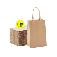 Party Central 108PCE Gift/Craft Paper Bags Brown Reusable 12 x 16cm