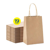 Party Central 72PCE Gift/Craft Paper Bags Brown Reusable 25 x 33cm