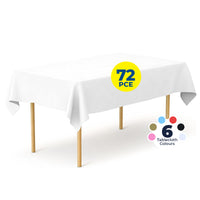 Party Central 72PCE Table Cloth PVC Coloured Waterproof Reusable 137 x 183cm