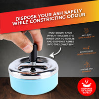Home Master 24PCE Ashtray Tin Push Down Rotating Lid Sturdy Structure 9.5cm