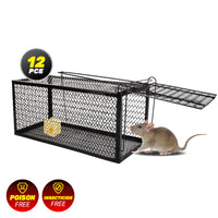 SAS Pest Control 12PCE Rat Trap Metal Cage Reusable Indoor Outdoor Use 24cm