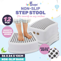 1st Steps 12PCE Toddler Step Stool Non Slip Surface & Base Sturdy