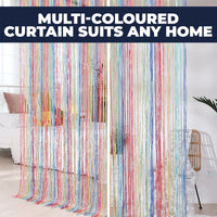 Home Master 12PCE String Curtains Door/Divider Multicolour Unique 200 x 90cm