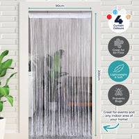Home Master 12PCE String Curtains Door/Divider Many Colours Unique 200 x 90cm