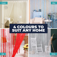 Home Master 12PCE String Curtains Door/Divider Many Colours Unique 200 x 90cm