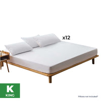 Home Master 12PCE Mattress Protector King Size Elastic Fit 195 x 200 x 35cm