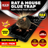 SAS Pest Control 144PCE Rat Mouse Traps Extra Large Super Strong 20.5 x 11cm