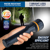 illuminex 8PCE LED Torch Water & Shock Resistant Cool White 245mm