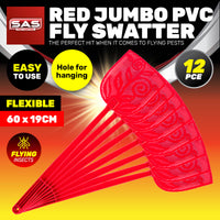 SAS Pest Control 12PCE Jumbo Sized Fly Swatter Flexible Durable 60 x 19cm