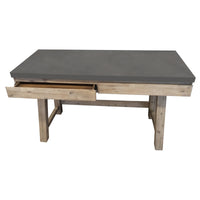 Stony 140cm Computer Writing Desk with Concrete Top - Grey