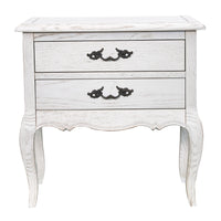 Alice 2pc Set Bedside 2 Drawers Storage Cabinet Side End Table Distressed White