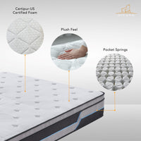 Cloud Dreams Queen Size Pocket Spring Luxury Plush Top 28cm Mattress