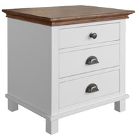 Virginia Set of 2 Bedside Nightstand 3 Drawers Storage Cabinet Side Table -White