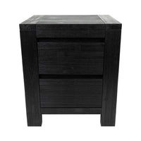 Tofino Set of 2 Bedside Tables 2 Drawers Storage Cabinet Side End Table - Black
