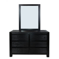 Tofino Dresser Mirror Vanity Dressing Table Solid Acacia Wood Frame - Black
