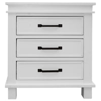 Lily Set of 2 Bedside Tables 3 Drawers Storage Cabinet Nightstand - White