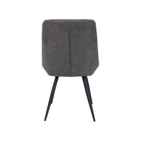 Helenium Dining Chair Set of 2 Fabric Seat with Metal Frame - Graphite