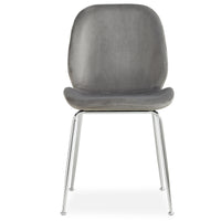 Remy Dining Chair Set of 2 Fabric Seat with Metal Frame - Grey